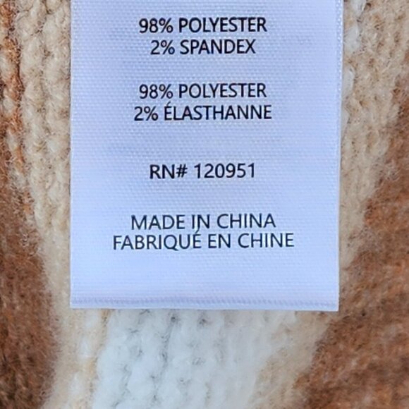 LOVELY Heart Shape Button Sweater Women's Size Large Brown White BNWT WILD SKYE - Picture 6 of 8